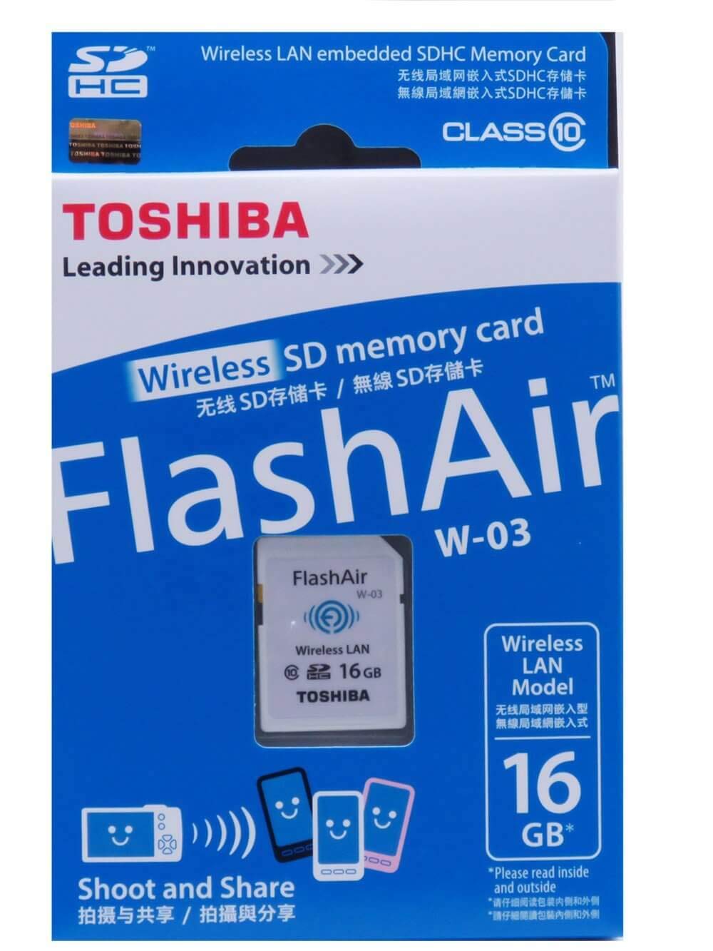 Toshiba Flash Air 16GB Class 10 Wireless Memory Card/Wifi SD Card