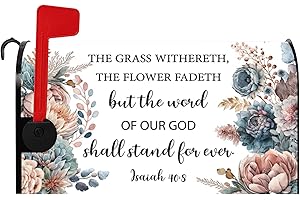 Baocicco Bible Verse Mailbox Cover Religious Motivational Quote Mailbox Covers Magnetic Mail Box Wrap Christian Easter Christmas Fiesta Decor for Outdoor Yard Mail Box Wraps Standard Size 21x18 Inch