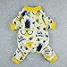 Fitwarm Summer Pineapple Dog Pajamas Pet Clothes Cat Shirts Jumpsuits Apparel Yellow Small