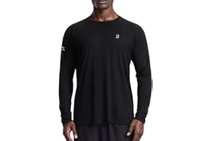 Roadbox Men's UPF 50+ Swim Rash Guard, Long Sleeve UV Sun Protection SPF Water Shirts Quick Dry for Outdoor Fishing Hiking