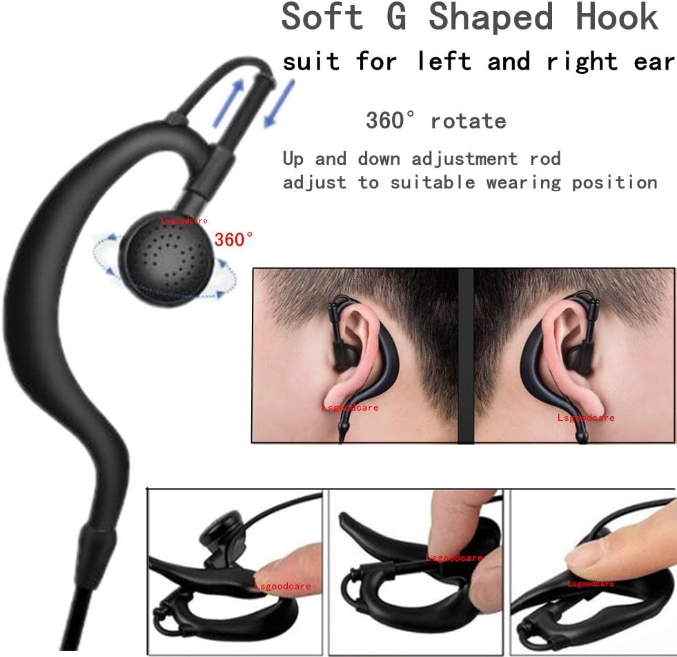 Lsgoodcare 10Pcs Advanced G Shape Police Earpiece Headset PTT Mic Compatible with 2-pin Motorola Radio CP040 CP200 XTNi DTR VL50 - Image 4