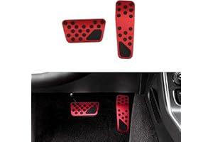 Keptrim for Charger Challenger Chrysler Stainless Accelerator Gas Brake Pedal Pad Kit for 2009-2019 Dodge Challenger Charger Chrysler300, Red 2pcs