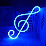 ENUOLI Musical Note Neon Sign Blue LED USB Battery Night Light view 3