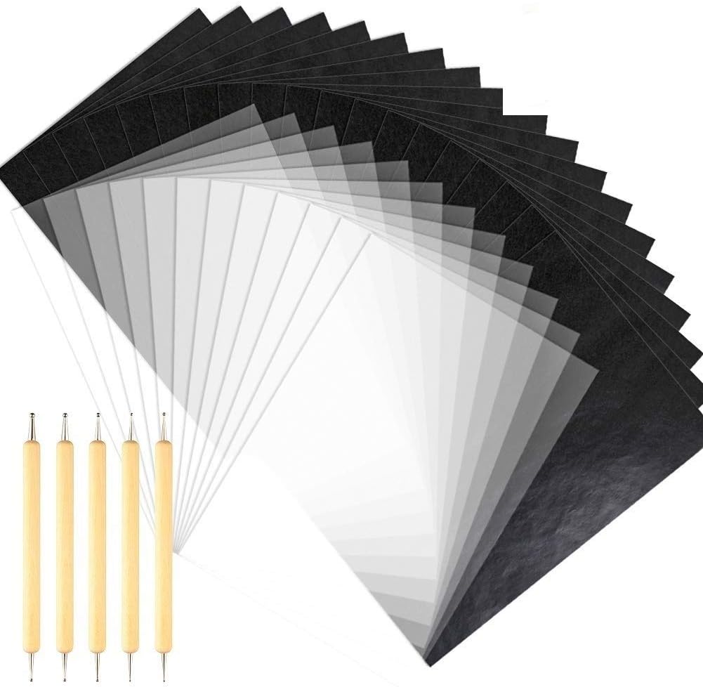 LATERN 100 Blatt A4 Carbon Transferpapier 50 Blatt A4 Transparentpapier 5 STÜCKE Prägestift Werkzeuge zum Zeichnen, Skizzieren, Segeltuch, Holz und für andere Kunstoberflächen
