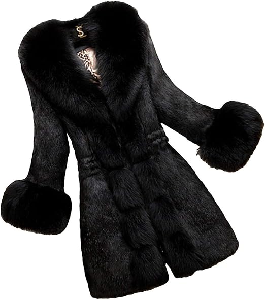 Amazon Zuomaレディース 冬服 毛皮コート ロングコート ファー 通勤 九分袖 Poloネック ふわふわ コート ジャケット 通販