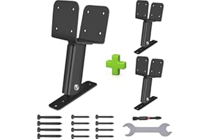 FGRSRZ 3Pack 304 Stainless Steel Pergola Kit, Heavy Duty Pergola Brackets Kit, Adjustable Angle Patio Roof Riser Fit 4¡Á4 and 4¡Á6 Wood Beam, Roof Riser Brackets Kit Includes Wrench + Power Bits