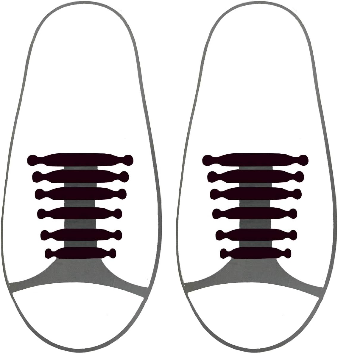 Smart LacesElastic Silicone No Tie Anchor Shoe Laces PK of 16pcs For Adults Shoes, Trainers