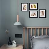 EGOFINE 10x8 Picture Frame Black Solid Wood with Mats 7x5 and 6x4 Set of 4 view 5