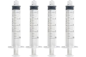 ISOPEN 12PCS 10ml Luer Lock Syringe Plastic Measuring Syringe for Scientific Labs, Measuring Liquids, Feeding Pets, Oil or Glue
