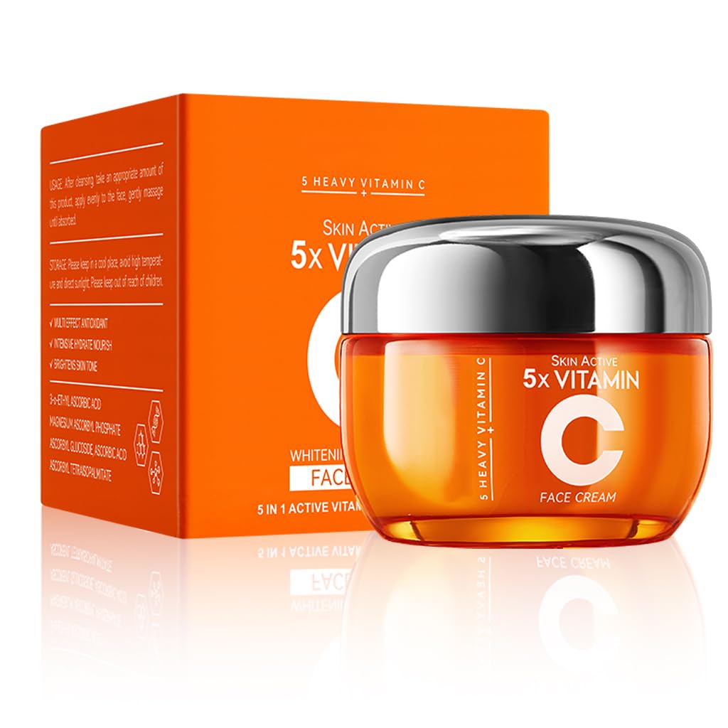 Vitamin C Face Cream, Moisturiser Face Women with Hyaluronic Acid & Vitamin C, Anti Aging & Wrinkle Day & Night Face Moisturiser for Women and Men, Boost Skin Collagen, Hydrate and Plump Skin NEW