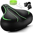 Roguoo Bicycle Seat, Wide Bike Seat for Men Women, Comfortable Memory Foam Sweatproof Essential Bike Saddle -Dual Shock Absorbing-Best Bike Seat Replacement for Exercise Bikes, Mountain Bikes