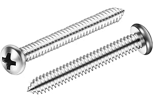 MELLEWELL #12 x 3 Pan Head Self Tapping Screw, Pan Head Sheet Metal Screws Wood Screws, Stainless Steel 304 (18-8), 25 Pack