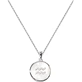 XISAINI 925 Sterling Silver Round Necklace with Twelve Constellations for Women