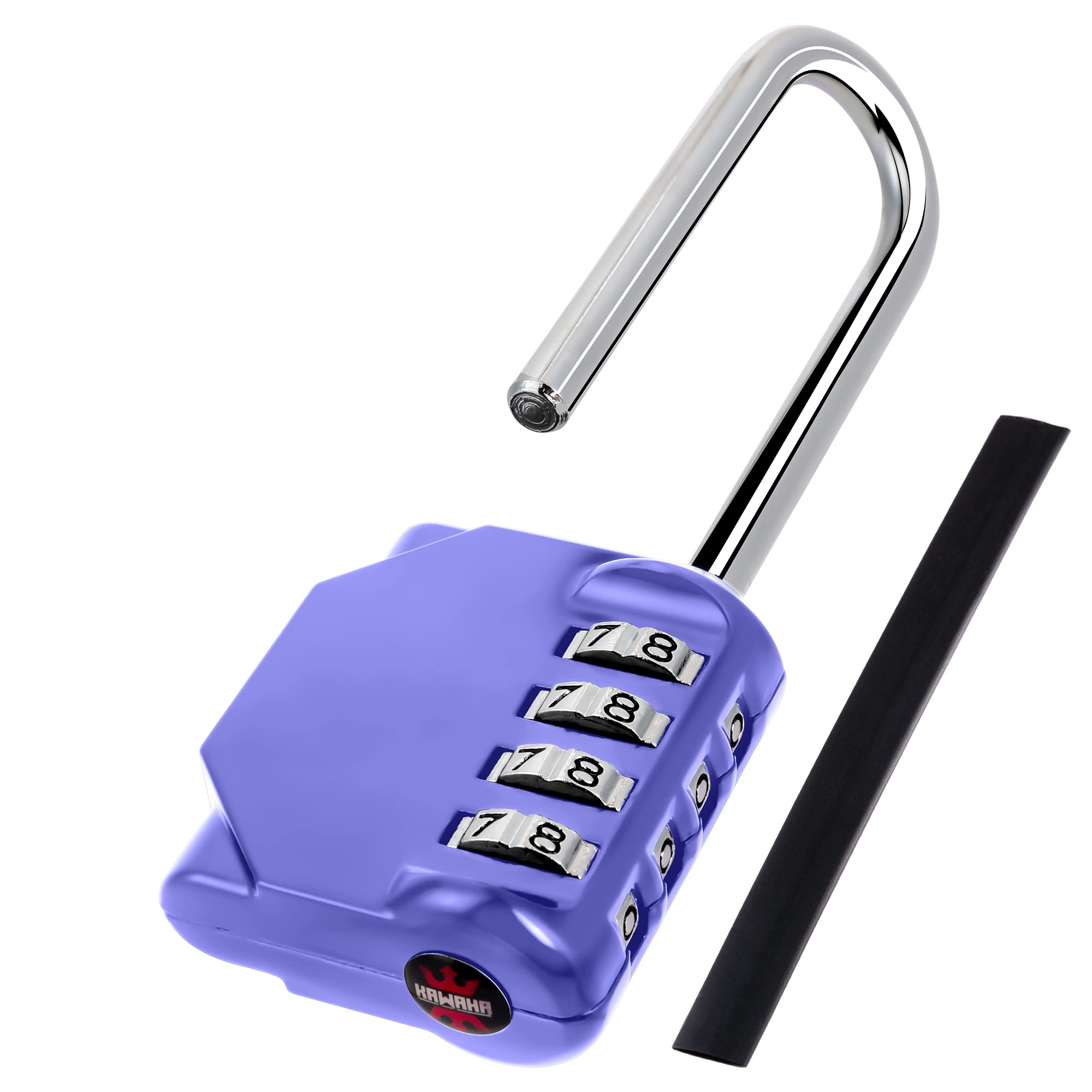 KAWAHA CL21VP 2.6 Inch Long Shackle Combination Lock, 4 Digit Combination Padlock Set Your own Combination for Gym Locker Lock, School, Gates, Doors, Toolbox, Hasps and Storage Very Peri (L) *1 — image 1