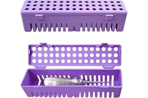 Dental Instrument Sterilizat Case, YOUYA DENTAL Plastic Autoclavale Cassette Case Medical Surgical Instrument Dental Forceps Spatulas Disinfection Container Tray Autoclavable Cassette Case (Purple)