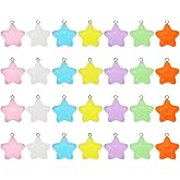 Tupalizy Glow in The Dark Stars Charms Star Decor Charm Resin Pendant Beads for Bracelets Necklaces Earrings Jewelry Making Findings Purse Keychains DIY Crafts Christmas Party Supplies Gifts