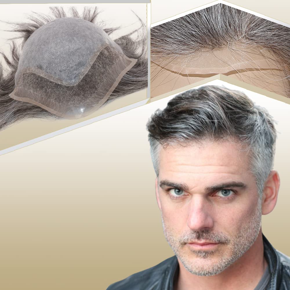 Lishy Mens Toupee European Human hair Replacement