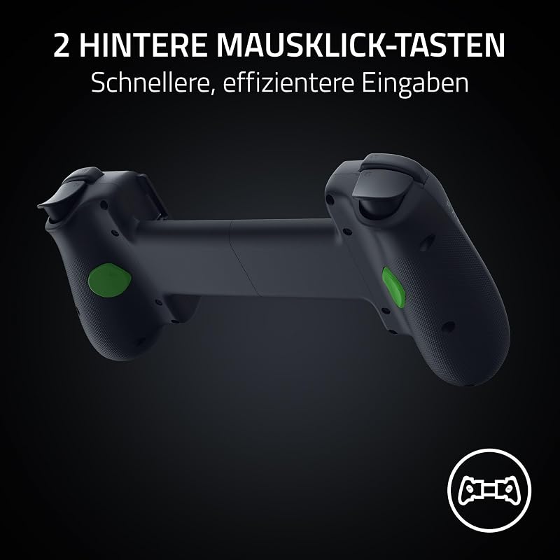 Kishi V3 - Fullsize Mobil-Controller für iPhone und Android Smartphones - USB-C Plug-and-Play - Anti-Drift Analogsticks - 12 Tasten - Sensa HD Haptics - Nexus Game Launcher, Schwarz