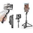 Selfie Stick Gimbal Stabilizer, UPXON 360° Rotation Tripod with Wireless Remote, Portable Phone Holder, Auto Balance 1-Axis Gimbal for Smartphones Tiktok Vlog Youtuber Live Video Record
