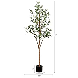 Nearly Natural 5FT Tall Silk Faux Olive Tree for