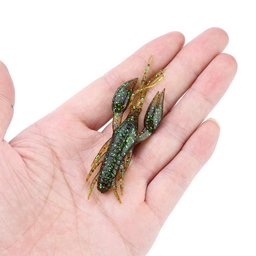 Demeras Crawfish Lure Colorful Fishing Lures Soft Baits Fishing Tackle for Carp Bass Fishing for Sea Fishing (Sauce Green ,1#)