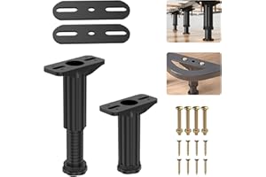 Pisman Adjustable Height Center Support Leg for Bed Frame,Cabinet,Bed Center Slat Heavy Support Leg (5.1"-7.4" 2PCS)