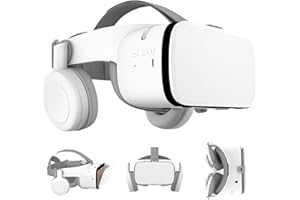 TICCOONUTS VR Headset, Virtual Reality Glasses for Adults Kids Play 3D Movies Video Games Foldable VR Goggles w/Bluetooth Headphones for Phone Compatible with iPhone 17 16 15 14 13 12 Pro Samsung Galaxy S23 S22