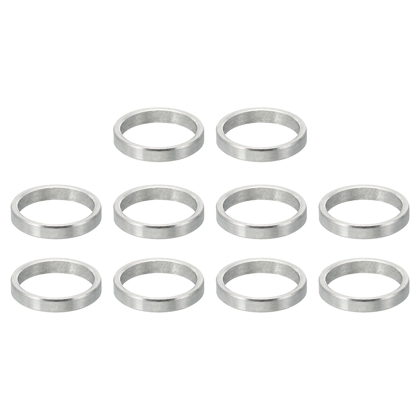 PATIKIL M10 Stainless Steel Spacers, 10 Pcs Metal Spacer Stainless Steel 10.2mm ID x 12mm OD x 2mm L Spacer Screw Standoff Round for 3/8" M10 Screw Bolts