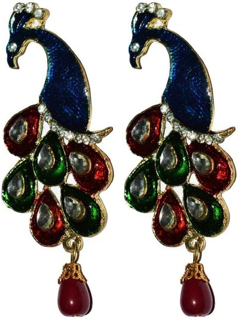Trinkets Brooches Decorative Peacock Patch Rhinestones Metal Dress Blue Applique