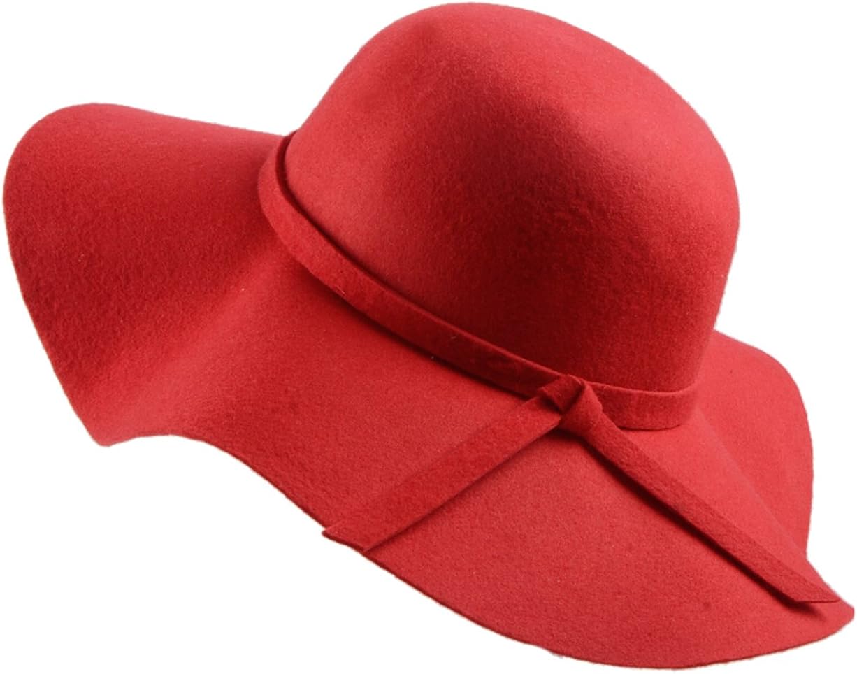 Urban CoCo Women's Foldable Wide Brim Felt Bowler Fedora Floopy Wool Hat (Black) at  Women’s Clothing store