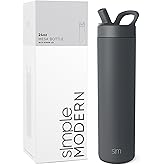 Simple Modern Water Bottle with Straw lid | Insulated Stainless Steel Thermos | Reusable Travel Water Bottles for Gym & Sports | Leak Proof & BPA Free | 24oz, Graphite