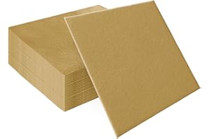 PAW DECOR COLLECTION PAW - 50 Pieces Airlaid Paper Linen-Feel Napkins 16" x 16", Monocolor Disposable Cloth-Like Napkins, Elegant Gold Dinner Napkins for Kitchen, Party, Wedding, Gatherings, Christmas