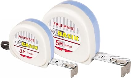 FREEMANS Basik 3m:16mm Measuring Tape + Basik 5m:19mm Measuring Tape