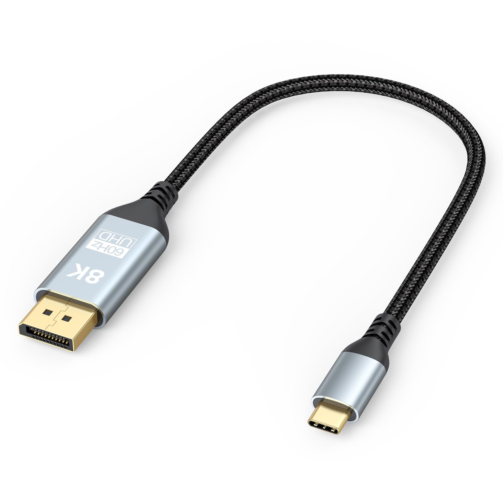 Photo 1 of DoroJepi USB C to DisplayPort 1.4 Cable 1FT, 8K@60Hz Short USBC to DisplayPort 1.4 Cable 4K@240Hz Compatible with Thunderbolt 5/4/3, MacBook, Laptop, Mac mini, iPad, iPhone 16/17, Galaxy, G8/G9
