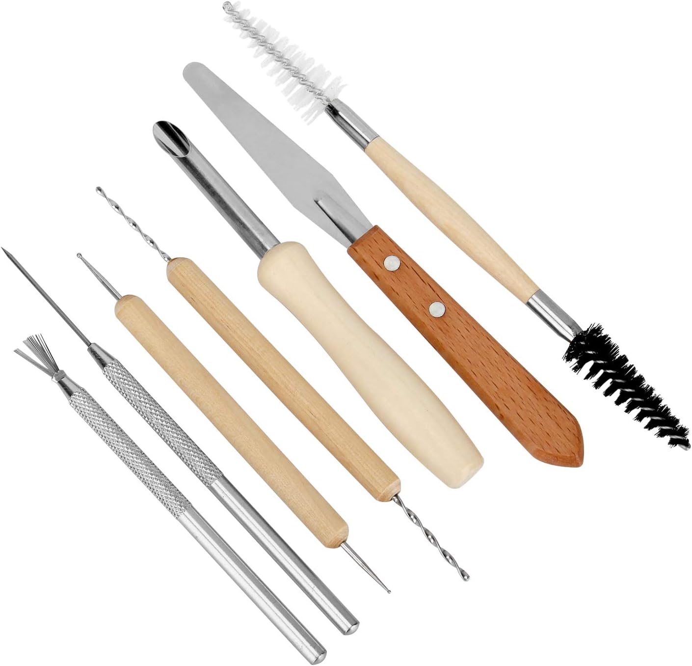 Blisstime Set of 30 Clay Sculpting Tool Wooden Handle Pottery Carving Tool Kit Carrying Case Apron