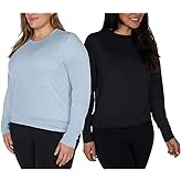 Lukka Lux Women's Long Sleeve Tee Shirts, 2-Pack, Moisture Wicking, UPF 30, 4-Way Stretch, Relaxed Fit