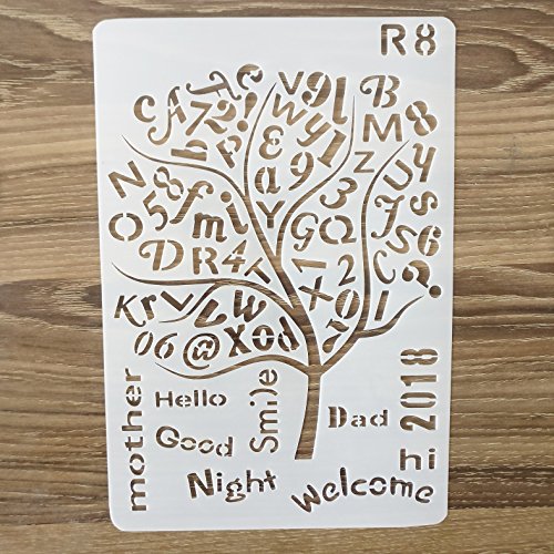 Onest 12 Pack Letter and Number Stencils Alphabet Stencil for Bullet Journal Supplies Scrapbooking Painting Drawing Craft -7×10 inch - Thumbnail 5