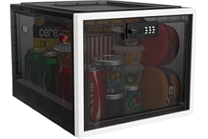 iBune Large Medication Lock Box, Lockable Medicine Storage Box for Medicine Safe/Phone/Refrigerator/Personal Items/Home/Office/Dorm, Black