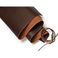 Wanderings Full Grain Brown Buffalo Leather Sheet 12"x24" + 36" Leather Cord – Premium Genuine Vegetable Tanned Tooling Leather for Crafting Wallets, Jewelry, Straps, Earrings, Covers & DIY Projects