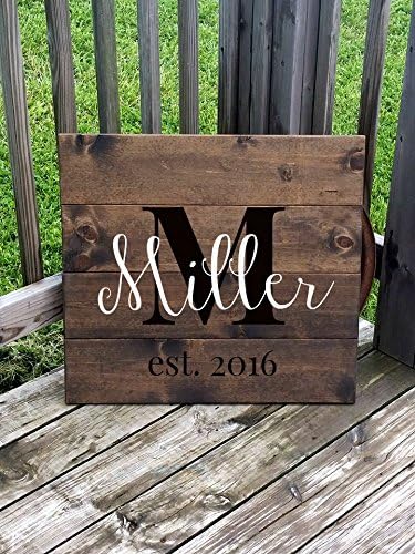 Last Name Family Sign Large Wooden Family Gift Wedding Decor Customized Name Sign 22x24