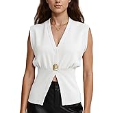 AMEBELLE Womens Vest Tops Button Down V Neck Sleeveless Knit Summer Top for Women