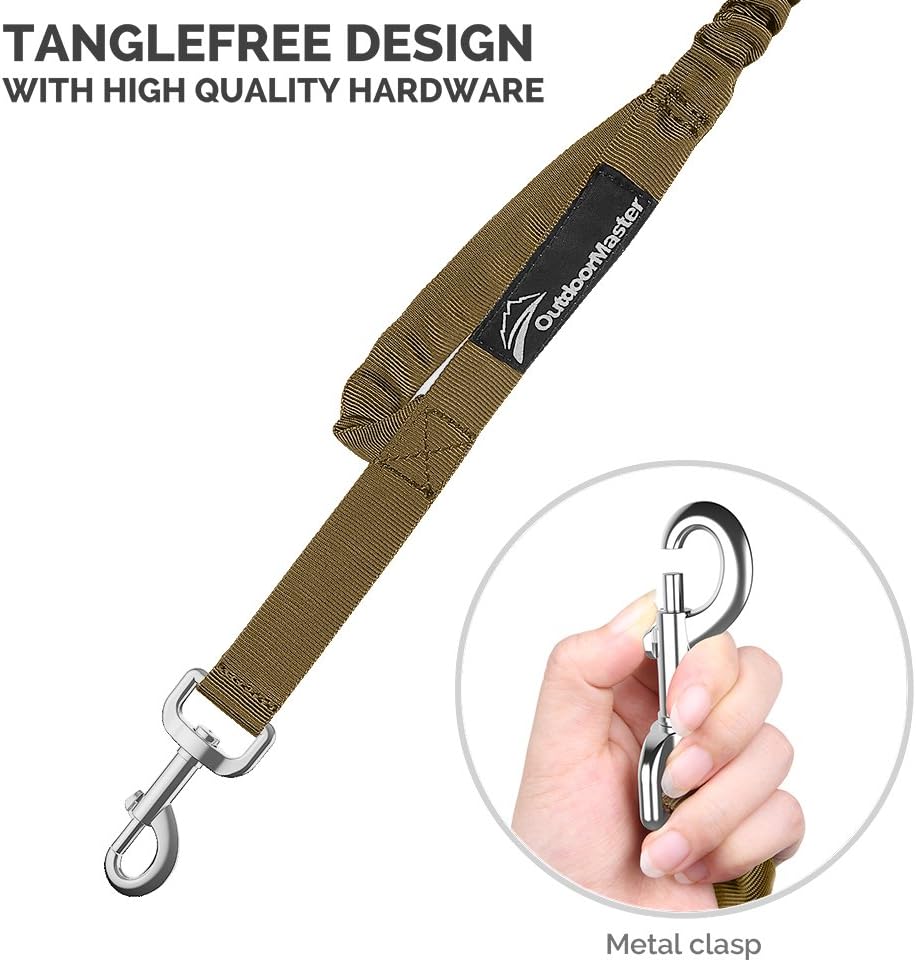 OutdoorMaster Bungee Dog Leash, Improved Dog Safety & Comfort (Tan) : Pet Supplies
