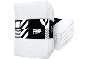 Zeppoli Flour Sack Towels - Pack of 12-28" x 28" - Absorbent Cotton Dish Towels - Dish Drying Linen - Ring Spun Cotton Kitchen Tea Towels - Flower Sack Towels Bulk - Flour Cloth - Dish Towel Drying