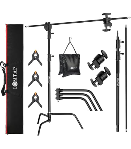 Extension Handle, Boom Arm With Handle Heads, 50 Inch Heavy Duty C Standard Arm Solid Clamp For Light Stand, Softbox, Reflector Panel, Photography, Video Studio Lighting, Stainless Steel - View #6