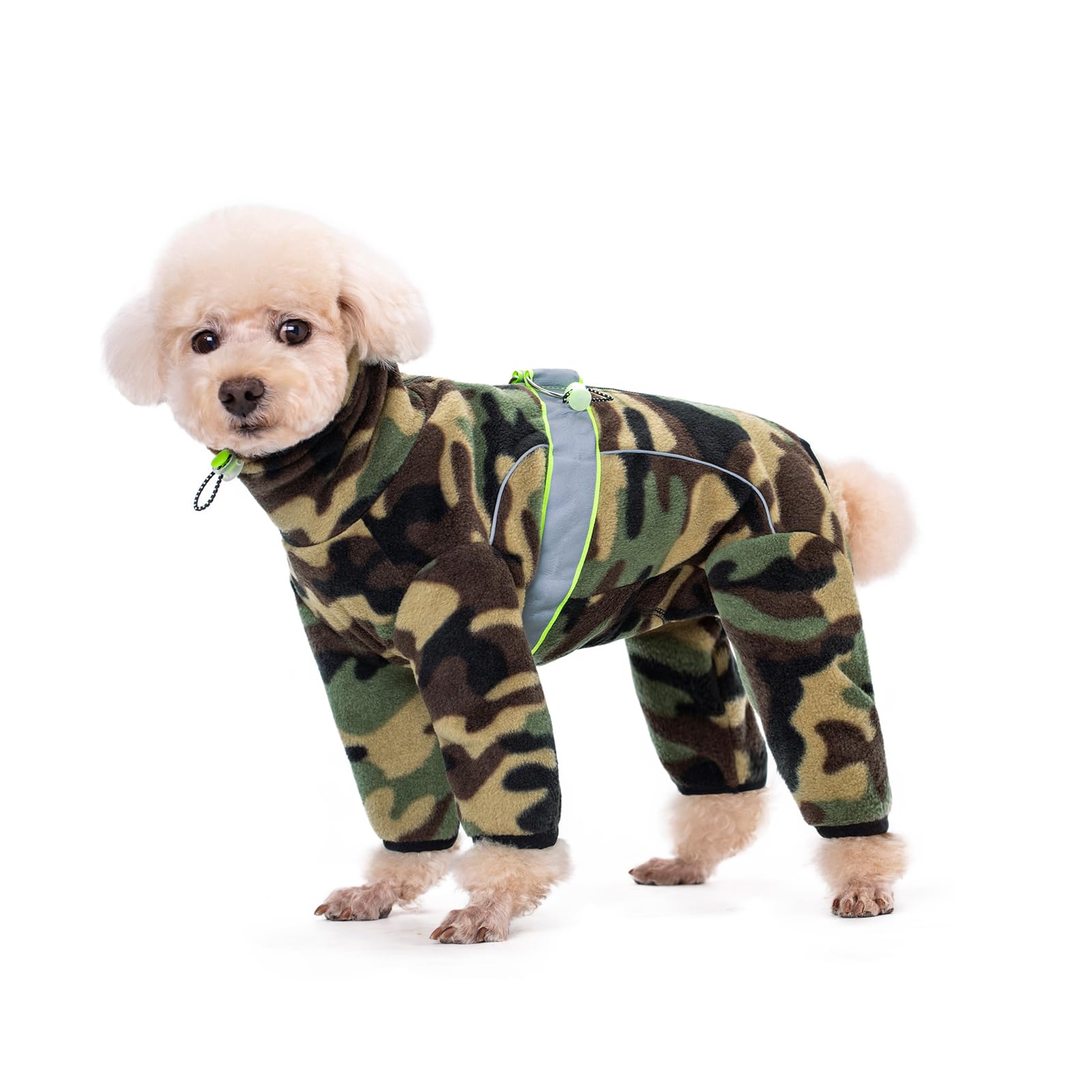 BT Bear Warm Coats Jackets for Small Dogs, Adjustable Dog Warm Fleece Jumpsuit Clothes With D-Ring Dog Winter Coat for Small Dogs,Camouflage S