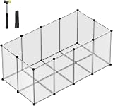 SONGMICS Pet Playpen with Floor 145 x 72 x 57 cm White LPC007W01