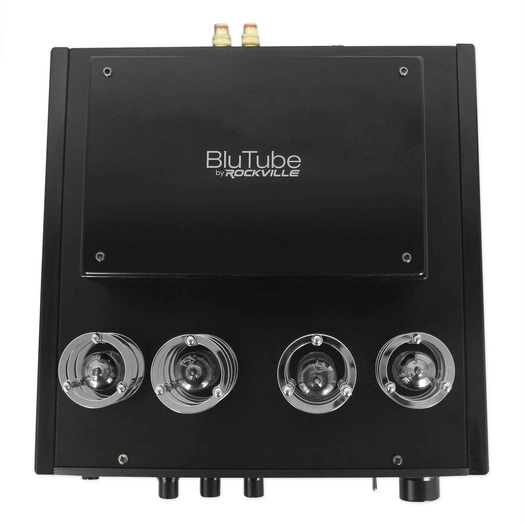 Rockville Bundle: (1) BluTube LED 70w Bluetooth Tube Amplifier/Home Stereo Receiver in Black Bundle with (4) HC655-16 6.5
