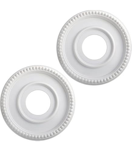 Westinghouse 15-3/4" Round Beaded Ceiling Medallion – White Finish, Durable Plastic, Hides Holes & Cracks