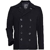 Seibertron Men's Woolen Coat US Navy Type 80% Wool USN Pea Coat
