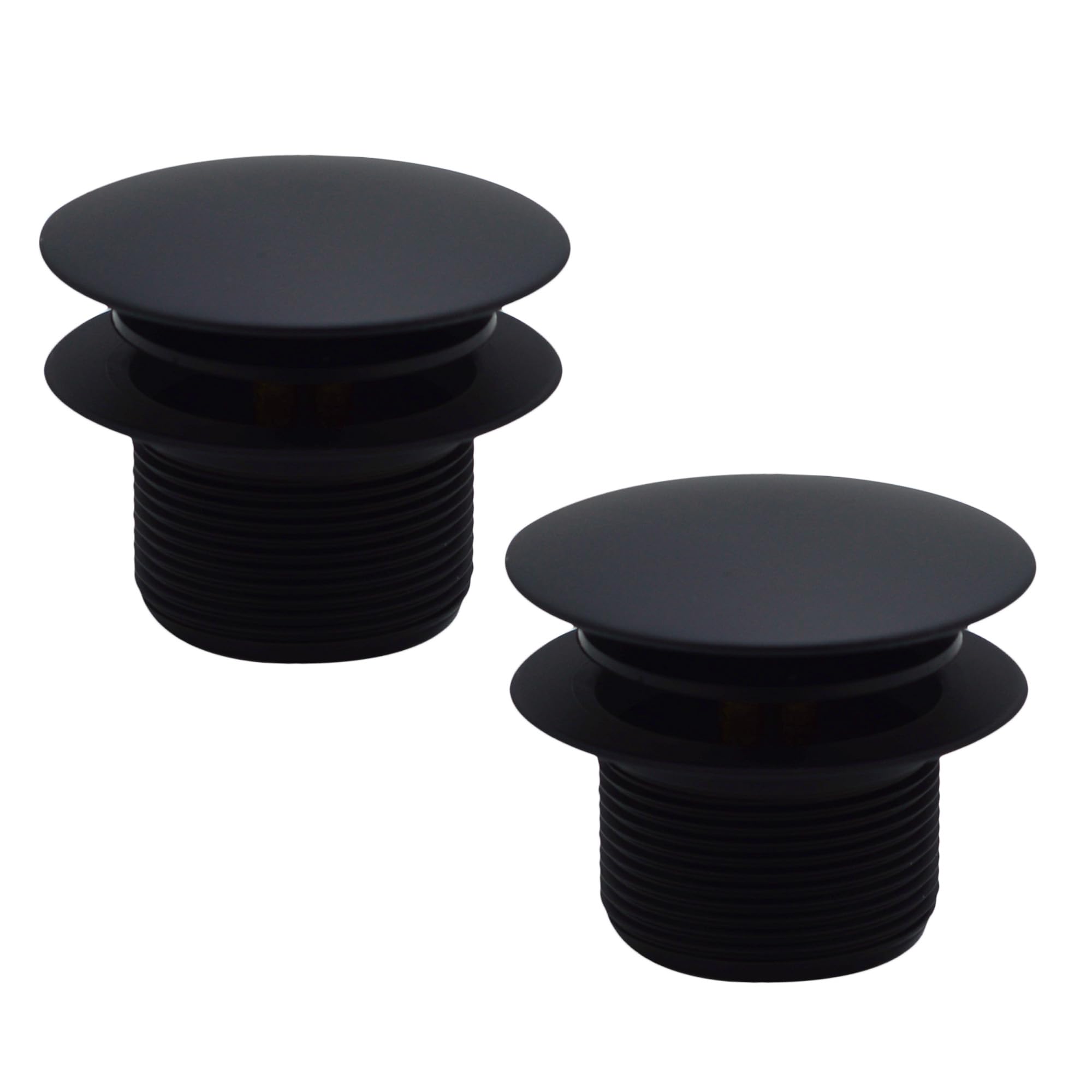 Westbrass D398R-2-62 1-1/2" NPSM Coarse Thread Mushroom Tip-Toe Bathtub Drain Stopper, Matte Black (2-Pack) Image